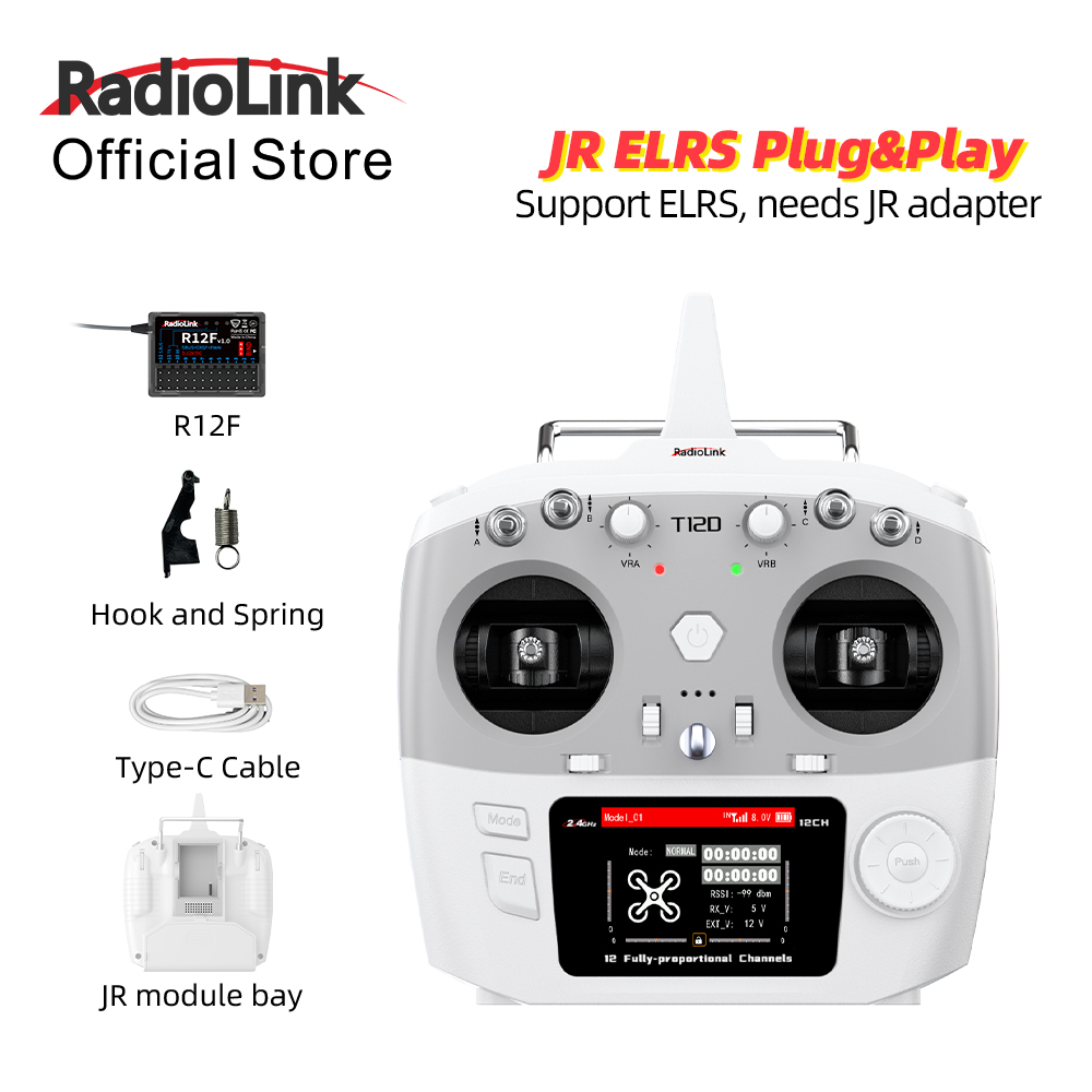 Drone Rc Leading - RadioLink T12D JRモジュール 12チャンネル 2.4GHz RC送信機